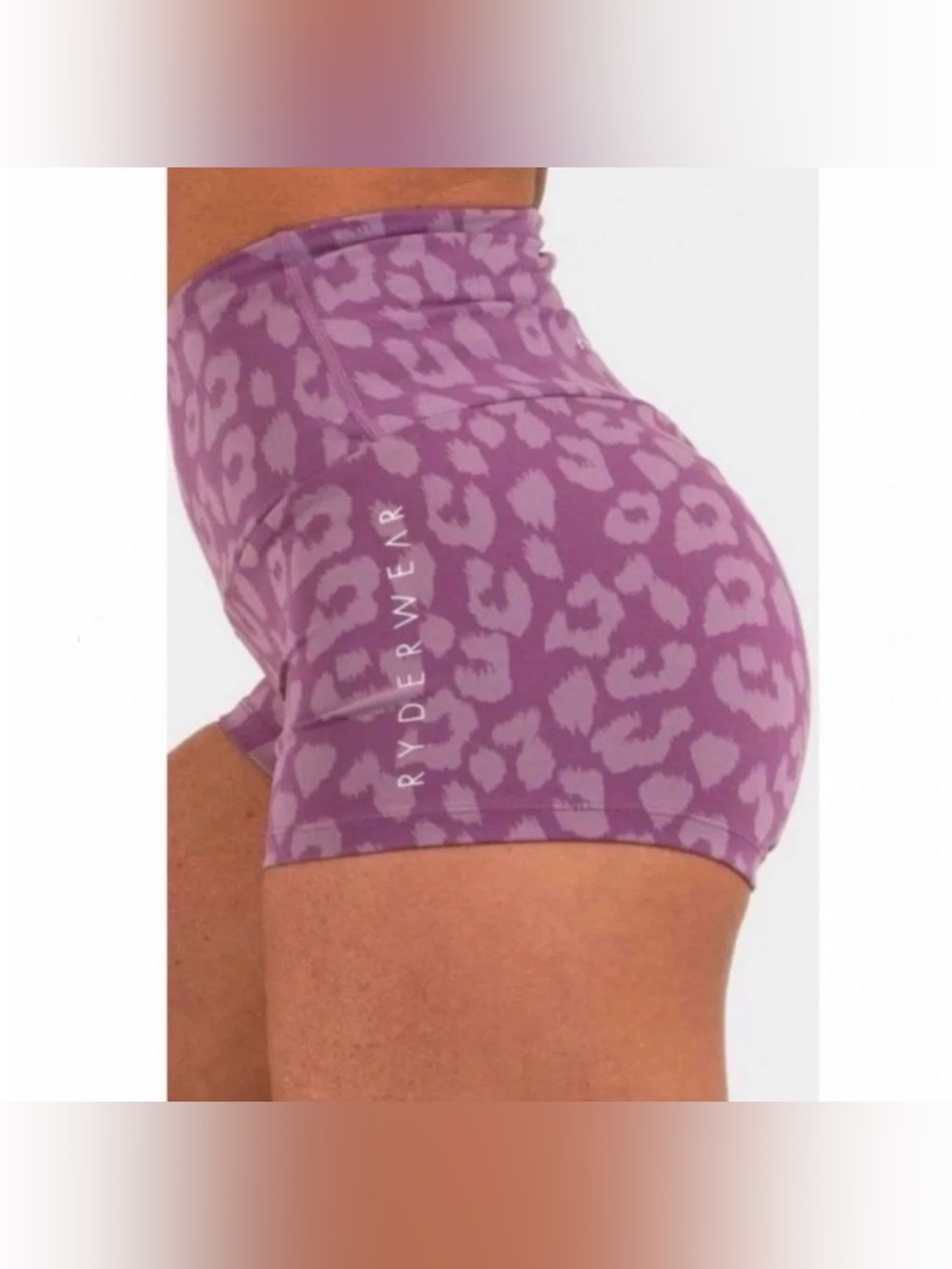 Ryderwear Scrunch Bum Shorts - Purple Leopard - High-Waist